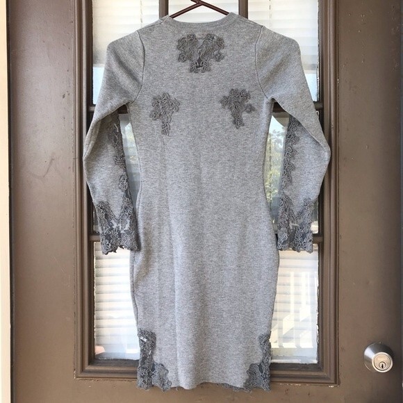 Cyanine Sea Mini Bodycon Wool Dress Gray Size Small - Picture 5 of 6